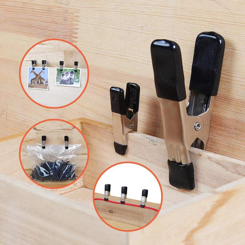 Amazon Basics 20-piece steel spring clamp set with black PVC-coated tips (3/4 and 1 in sizes)