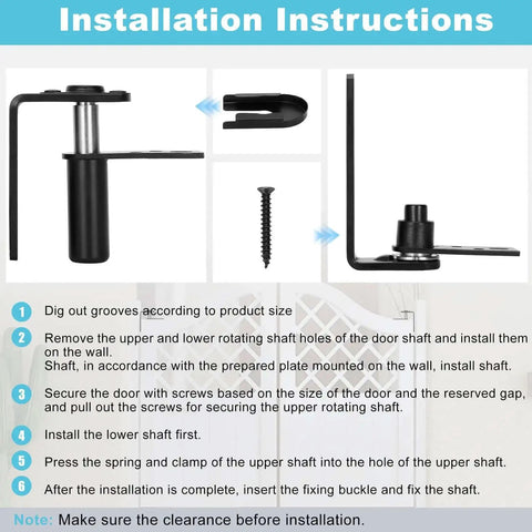 Installation instructions for Beefy Heavy Saloon And Cafe Door Hinges With Self Return Double Swing Bar Door Hardware in 304 Stainless