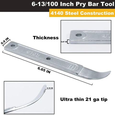 4140 Pry Tool Kit For Car Trim Removal Quick Pop Out Mighty Miniature Portable Multitool with dimensions and steel construction