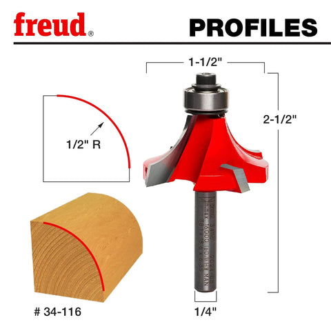 Half Inch Router Rounding Bit radius rounding router bit for professional woodworkin...