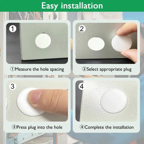 Step-by-step installation of 5 Pack Round Hole Plugs 1-1/2 Inch 38mm Silicone Snap In Locking Waterproof Stopper for industrial use.