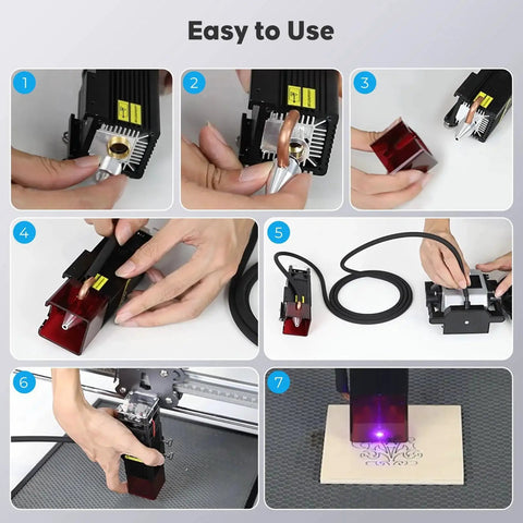 Step-by-step installation of Air Assist For Laser Cutter And Engraver, 22 Liters Per Minute Air Output system.