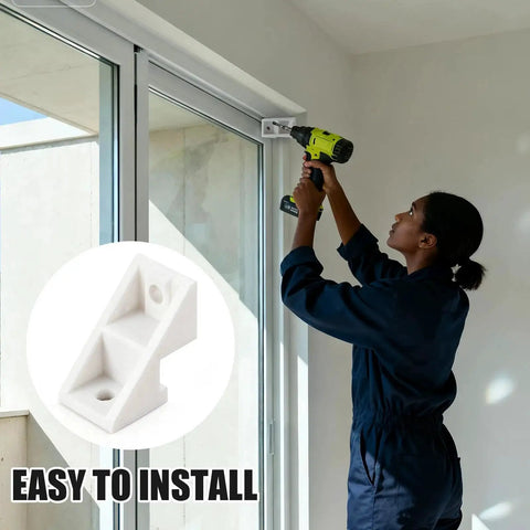Installer mounting Eight Pack Patio Door Clips And Fixed Panel Brackets For Wood Gliding Sliding Doors Durable Plastic