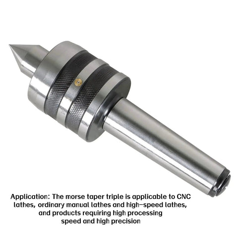 Heavy Duty Live Bearing Tailstock Center MT4 Triple Morse Taper 60 Degree Point For CNC Lathe Work, 3000 RPM