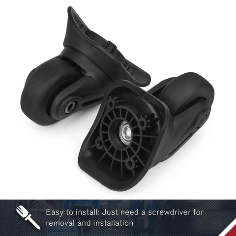 Luggage Wheels Replacement Pair For Suitcases And Carry On Wear Resistant Spinner Wheels With Four Holes ZA 72A Not Universal Compatibility Check Wheel Shape Hole Pitch And Size Made From PVC And PP With Bearing For Smooth Rolling And Durable Use