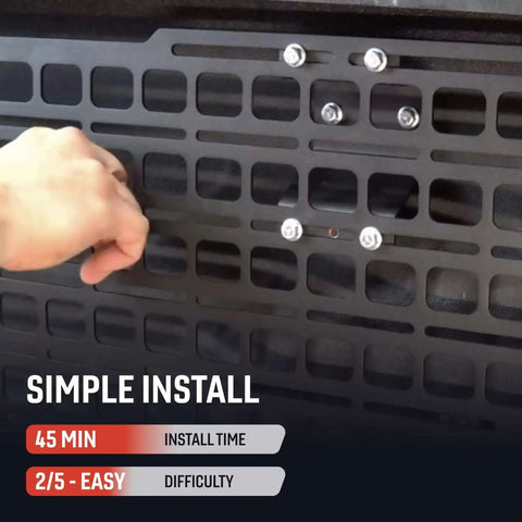 Installing Passenger Side Rear Bedside MOLLE Panel Rack System for 2019 and Up Ram 1500 Trucks Easy Mount Truck Bed Organizer