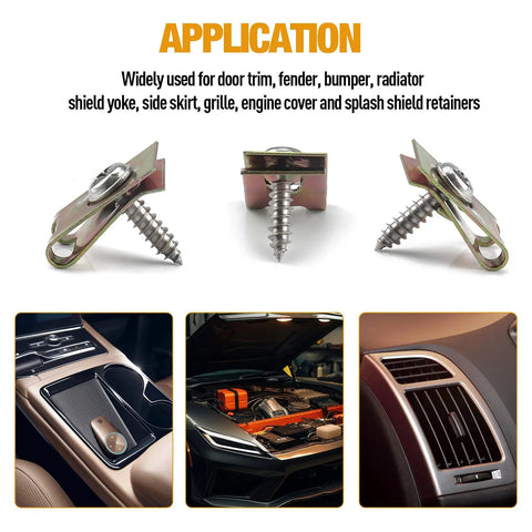 Must Have Auto Interior Fasteners Kit For 100Pcs Car U Clips Nuts 6 8 10 12 Size Assortment With Stainless Steel Screws