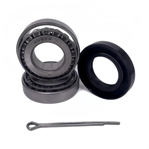 Trailer Bearing Kit 30205 With Seal 30x52x10mm Fits 25mm Trailer Axles For Light Duty Trailers includes bearings and pin
