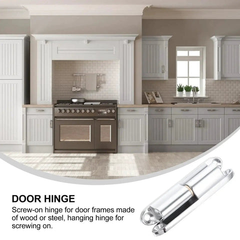 2 Pack Zinc Alloy Door Hinges For Internal Doors Moisture Resistant And Rust Proof Beefy Heavy Duty Screw On Hinges With Smooth Shaft For Quiet Squeak Free Operation High Load Capacity Renovation Door Hardware For Wood Cabinets And Furniture displayed in kitchen setting