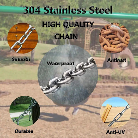 5/64" 304 Stainless Steel Heavy Duty Link Chain For Hanging Safety And Anti Theft showing smooth, waterproof, antitrust features