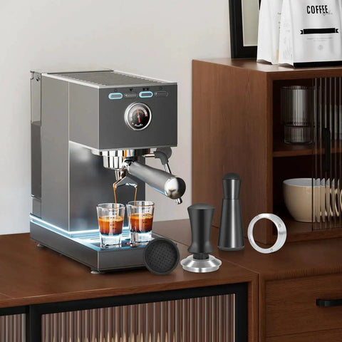 54mm Espresso Accessories Kit with Spring Loaded Calibrated Tamper, WDT Tool, Dosing Funnel for Breville on counter