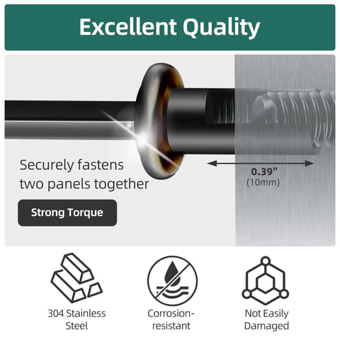 Close-up of 20-piece 1/4-20 socket head cap screw in 304 stainless steel, black oxide finish, joining panels securely.