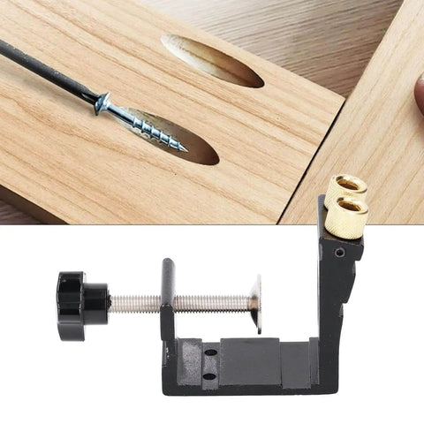 Aluminum Pocket Hole Jig Set For DIY Woodworking With Inclined Drilling Positioner Mini Oblique Hole Locator for precise joints.
