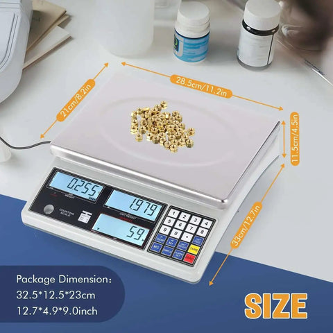 Heavy Duty Workhorse Industrial Counting Scale For Parts And Coins Digital Scale With 30kg/66lb Capacity And 1g Resolution