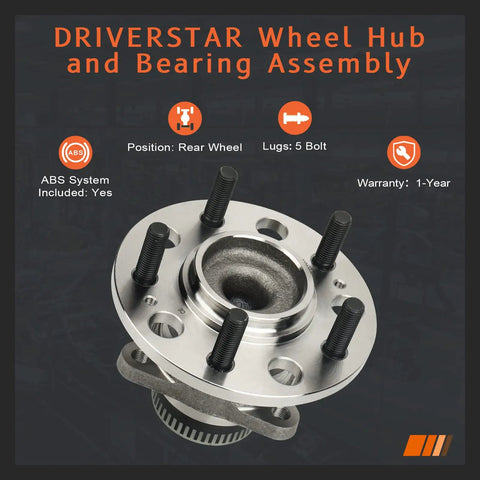 Beefy Rear Driver And Passenger Side Wheel Hub And Bearing Assembly For Hyundai Azera 2011 To 2017 Sonata 2010 To 2014 Tucson 2009 To 2015 And Kia Cadenza 2014 To 2016 Optima 2011 To 2015 Rondo 2008 To 2010 Sportage 2009 To 2016 FWD Only