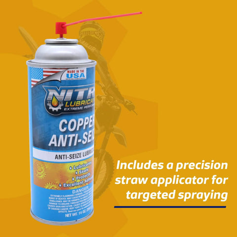 Copper Anti Seize Spray For Nuts Bolts Studs Bearings And Slides, Heavy Duty High Temp 14 Oz can with straw applicator