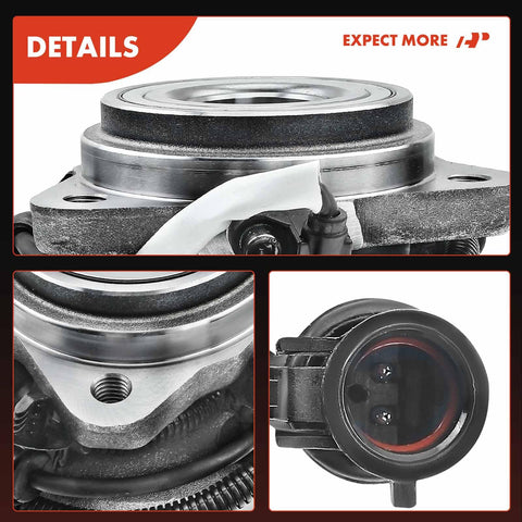 Detailed view of Front Wheel Bearing And Hub Assembly With ABS For 4WD Ford Ranger 2000 2001 2002 And Mazda B3000 2001 2002 B4000 2000 2002 5 Lug Compatible Direct Fit Replacement With High Load Capacity Roller Bearing For Smooth Operation And Long Life
