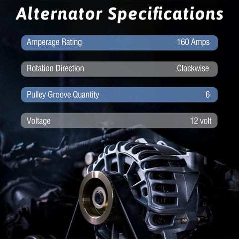 Beefed Up High Output Jeep Wrangler Alternator 2012-2017 3.6L And 2018 JK 3.6L 12V 160A With 6 Groove Pulley Replacement close-up