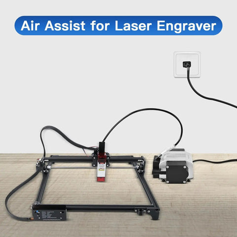 Powerful Air Assist Pump For Laser Engravers D1 And D1 Pro With 30 LPM Output And Strong Airflow Installed With Laser Engraver