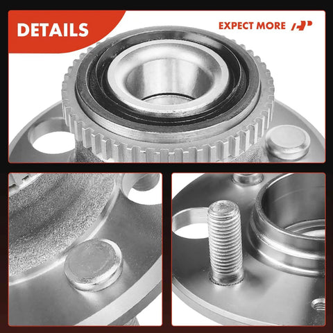 Close-up of Rear Wheel Bearing And Hub Assembly Set With ABS Ring For Honda Civic 1992 2000 Civic Del Sol 1993 1997 Acura Integra 1990 2001