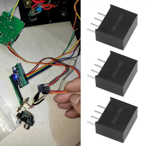 4 Pack Black 5V To 5V Isolated DC DC Power Supply Module B0505S-1W 1W Output featured with wiring in a circuit