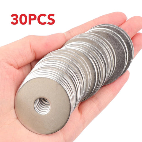Fender washers, AOKOLL 3/8 in stainless steel, 30 pcs (304 SS) held in hand