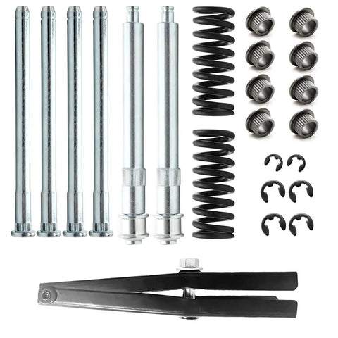 Door Hinge Pin And Bushing Repair Kit With Roller Pins For Chevy GMC Trucks Suburban Tahoe Compatible Hinges Durable Zinc Plated Steel Includes 4 Hinge Pins And 2 Roller Pins visible components