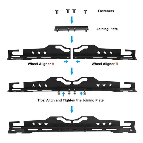 Wheel Alignment Tool Kit With Two Measuring Tapes Matte Black Toe And Camber Plates For Home Garage Use Pro Grade Front End Alignment Tool