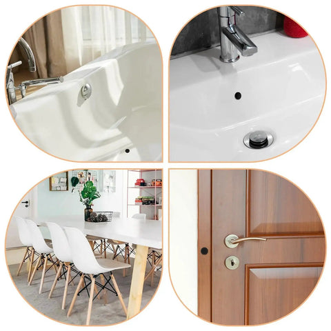 90 Pcs Silicone Rubber Hole Plugs Set In Assorted Sizes From 4mm To 9.5mm installed in sinks, bathtubs, doors, and table legs