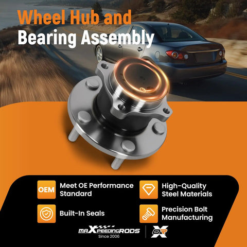 512347 Rear Wheel Hub And Bearing Assembly With ABS 5 Bolt For Mazda 3 2004 To 2013 And Mazda 5 2006 To 2017 featured image
