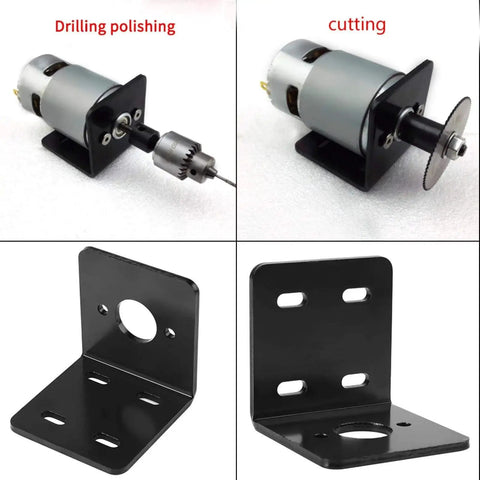 Beefy Heavy Duty 12V And 24V DC Motor Mounting Bracket L Shape Holder For Micro 775 Motors High Hardness Metal Base Easy Install