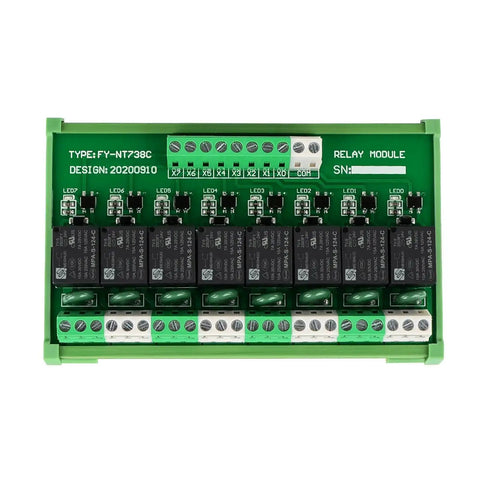 8 Channel SPDT DIN Rail Mount Relay Module 24V DC And AC Plug And Play Interface Board for PLC and Industrial Automation control