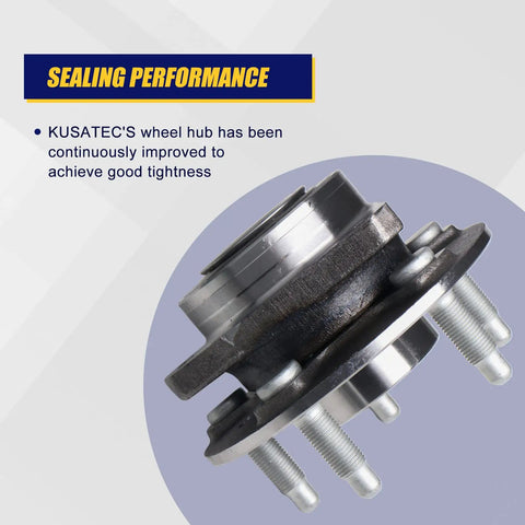 Front view of Front And Rear Wheel Bearing And Hub Assembly 513282 For Cadillac CTS AWD XTS 2008 2019 And Chevy Camaro LS LT SS Impala 2018 2019 showcasing sealing performance and ABS compatibility.
