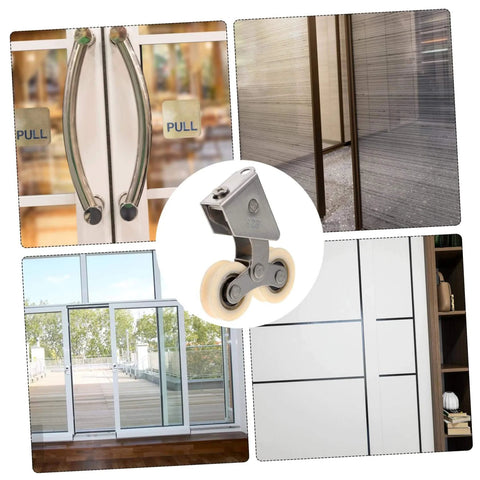 Heavy Duty Sliding Door Rollers Kit, 2 Pack Aluminum Alloy Wheels With Stainless Steel Track for patio and closet doors