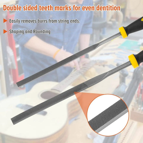 Pro Guitar Fret End Dressing File 2 Pack For Luthiers And DIYers To Smooth Deburr Round And Fix Sharp Frets And Fret Sprout