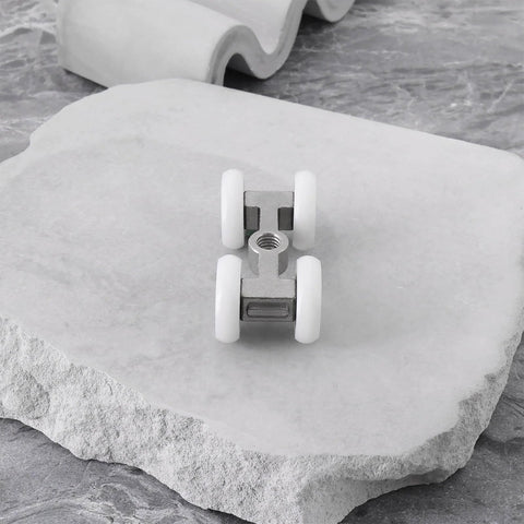 Close-up of a Two Pack Sliding Door Roller With 304 Stainless Steel Bearing For Home Sliding Doors And Bathroom Glass Doors