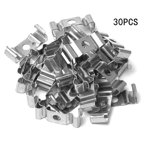 30 Pcs 0.96 Inch Length T5 Clip Brackets Hangers For LED Light Tubes Stainless Steel Ceiling Mount Clips