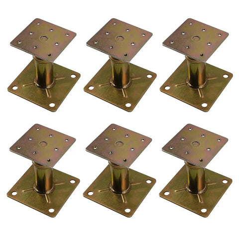 Beefy Built Tough Adjustable Floor Jacks 4.3 To 6.6 Inch Range For Leveling Stairs Porches Decks And Crawl Spaces 4500 Lb Capacity Six Pack