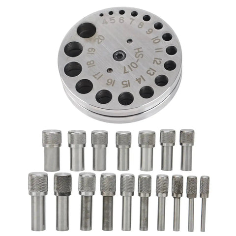 Pro Grade Steel Disc Cutter Set For Jewelry Making With Round Pendant Punch Tool And Six Dies, Flat Bottom For Accurate Punching