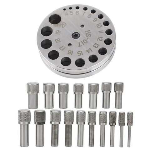 Circle Disc Cutter Set For Jewelry Making And Metal Forming with 17 Dies and Pro Steel Punch Die Tray