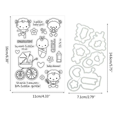 Silicone Stamp And Die Set For Card Making And Scrapbooking, Clear Stamp Seal Included For Easy Embossing And Photo Album Decorating