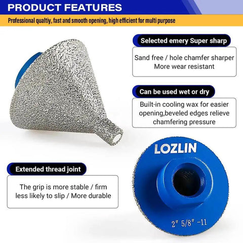 2 Inch Diamond Core Drill Bit For Tile Marble Masonry With 5/8-11 Threaded Shaft and 50mm Hole Saw Beveling
