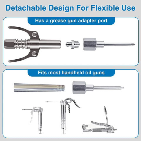 Amazon 5-piece grease gun needle accessory set with dispenser, coupler, removable needle tip and 2 nozzles
