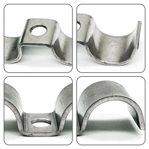 Close-up of 12mm Stainless Steel Double Line Clamps Kit With Hex Socket Screws M5 By 12 Silver Tone Pack Of 10 Durable 304