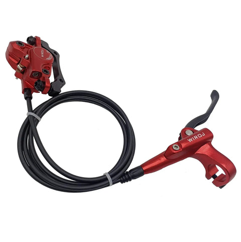 WIROJ red hydraulic disc brake lever and caliper with hose for mountain bike (one lever, one caliper)