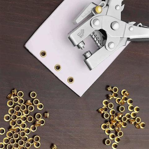 Heavy Duty Pro Grade Eyelet Pliers Kit With 3/16 Inch Grommets, 400 Multicolor Eyelets For Leather Fabric Belts Shoes And Clothes