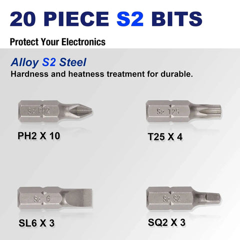 276 Piece Titanium Twist Drill Bit Set With S2 Bits 135 Degree Tip High Speed Steel Heavy Duty From 1/16 To 1/2 Inch For Wood Metal Aluminum Plastic Fiberglass In Clear Lid Case featuring 20 piece S2 bits in various sizes