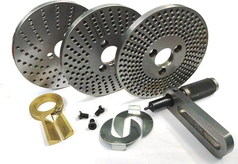 Horizontal And Vertical 6 Inch Rotary Table With Four Slots And Steel Dividing Plates, milling tool accessories displayed