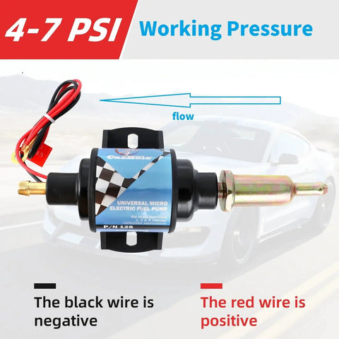 Micro Electric Gasoline Fuel Pump Five Sixteenth Inch Inlet And Outlet Universal Fit For Carbureted Engines 12V 1 To 2 Amp 35 GPH Four To Seven PSI Easy Install Booster Transfer Pump For Cars And Trucks