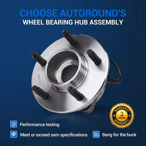 Front Wheel Hub And Bearing Assembly Fits Chevy Equinox 2005 2006, Saturn Vue 2002 2007, Pontiac Torrent 2006, Five Lug, ABS Ready